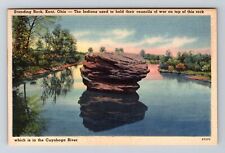 Kent OH-Ohio, Standing Rock, Cuyahoga River, Vintage Postcard picture