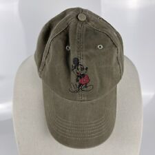 Vintage Disney parks Mickey Mouse Baseball Cap  Olive Green Distressed Look picture