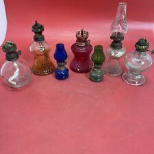 Vintage Miniature Oil Lamps Lot of 7 picture