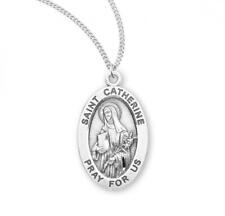 Patron Saint Catherine of Siena Oval Sterling Silver Medal Size 0.9in x 0.6in picture