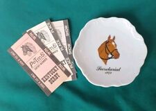 Vintage Secretariat 1973 Mini Collectible Plate & 3 Kentucky Derby Betting Totes picture
