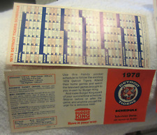 1,1978 Detroit Tigers Baseball Pocket Schedule,Burger King unfolded VTG picture