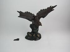 Vintage Japanese Cast Iron Eagle Hawk Statue Bird Prey Sculpture Metal Handmade  picture