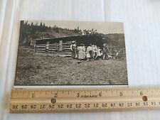 RPPC Victorian Ladies, children & Men gathered in front of cabin Photo Postcard  picture