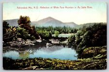 Adirondack Mts, White Face Mountain, Au Sable River, New York Vintage Postcard picture