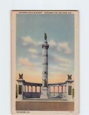 Postcard Jefferson Davis Monument, Richmond, Virginia picture