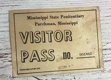 VTG Mississippi State Penitentiary Parchman, MS Prison Visitors Pass Collectible picture