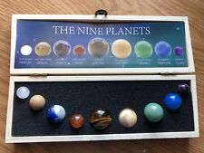 Natural Quartz Stone Sphere Nine Planets of The Solar System Crystal Gift Box picture