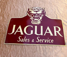 Porcelain Jaguar Enamel Sign Size 21.5x27 Inches picture