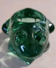 Vintage Indiana Glass Co. Spanish Green Glass Frog Votive Candle Holder picture