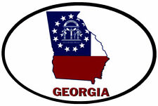 State of Georgia White Oval With Black Border Vinyl Decal Bumper Sticker picture