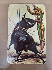 Vintage Bullfighting  Postcard Matador / Bull  - Artist-Signed picture