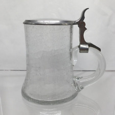 Early 1900's Crackle Glass & Pewter Stein by Cowan's Chicago Specialties Mfg.  picture