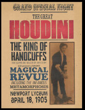 Harry Houdini 1905 Poster Reprint On Genuine 100 Year Old Paper *P005 picture