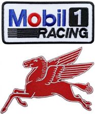 MOBIL OIL PEGASUS RACING Embroidered Patch  - 2PC - 4 .0 Inch Iron on Sew picture