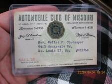 Automobile Club of Missouri 1958 Card Obermeyer License (20j2) picture