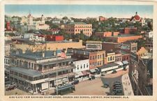 c1920 Birds Eye View Court House Church Trolley Car People Montgomery AL P568 picture