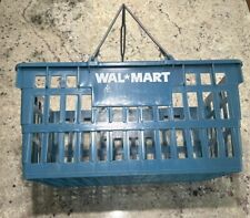 Vintage WALMART Store Blue Shopping Basket w/ Metal Handles picture