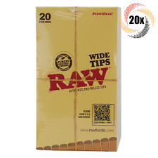 Full Box 20x Packs Raw Wide Pre Rolled Tips | 21 Tips Per Pack | + 2 Free Tubes picture