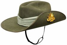 Australian Army Wool Felt Slouch Hat Rising Sun Badge Puggaree Chin Strap 57-60 picture