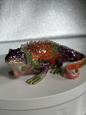 IGUANA TRINKET BOX BY KEREN KOPAL, NEEDS A HOME COLORFUL, COOL PIECE picture