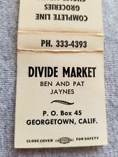 Vtg FS Matchbook Cover Georgetown CA Divide Market Ben & Pat Jaynes Groceries picture