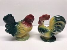 vintage ceramic chicken rooster figurines lot of two picture