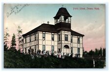 Public School Ilwaco Washington WA Postcard 1907 C3  picture