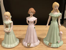 VTG 1981 Lot 3 Enesco Growing Up Birthday Girls Porcelain Figurines Age 11 13 15 picture