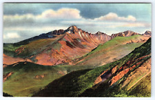 Original Old Vintage Outdoor Postcard Longs Peak Rocky Mountain National Park picture