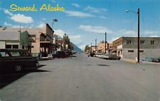 Seward Alaska AK Main Street Scene On Kenai Peninsula Chrome Postcard picture