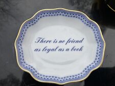 Mottahedeh Williamsburg Porcelain Trinket Dish No Friend Loyal As Book Portugal picture