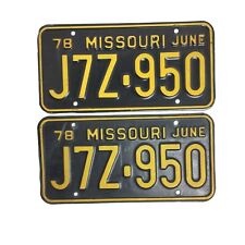 1978 Missouri License Plate June Pair Collector Garage Wall Decor J7V-950 picture