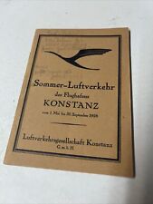 Sommer Luftverkehr  May 1928 AIRLINE TIMETABLE SCHEDULE Brochure flight Map picture