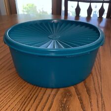 Tupperware Servalier Cookie Canister 7.5 cup One Touch Seal Dark Aqua EUC USA picture