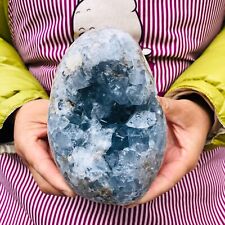 1800G HUGE Natural Blue Celestite Crystal Geode Cave Mineral Specimen 207 picture
