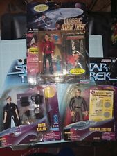 SET OF 3 VINTAGE STAR TREK ACTION FIGURES & EXCLUSIVE Collector Cards picture