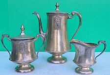 Farber Brothers Tea Set Silvercraft EPNS Teapot Creamer Sugar c1931 Art Deco picture
