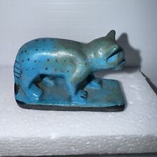Vintage MMA METROPOLITAN MUSEUM ART Replica SMALL EGYPTIAN BLUE CAT Souvenir picture