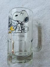 PEANUTS SNOOPY AND WOODSTOCK ROOT BEER GLASS MUG 1960's picture