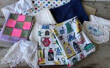 Mixed Lot Of Antique/Vintage Linens Curtains Pillow Covering Fabric Pieces ++ picture