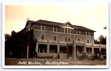RPPC Postcard 1929 Bucklin Kansas Hotel Bucklin Old Cars A23 picture