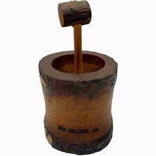 Vintage Rustic Wood Carved Toothpick Holder New Orleans Louisiana Souvenir Japan picture