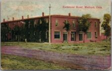 MEDFORD, Oklahoma Postcard COMMERCIAL HOTEL Building / Road View c1910s picture