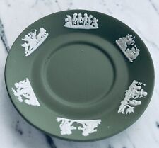BTG Royal Wedgwood White on Sage Green Jasperware Sweet Plate. Made In England picture