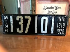 1918 1919 1920 MINNESOTA License Plate Tag Original Antique Vintage 137101 picture
