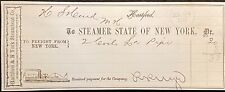 1872  *HARTFORD & NEW YORK STEAMBOAT COMPANY* FREIGHT RECEIPT+VIGNETTE  SCARCE picture