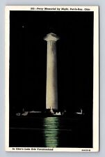 Put-in-the-Bay OH-Ohio, Perry Memorial at Night, Antique Vintage Postcard picture