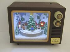 FOA Schwartz Christmas Lighted Musical TV Set. Missing piece on the top. picture