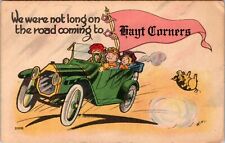 Hayts Corners, NY, Souvenir Post Card with Old Car, 1913 #634 picture